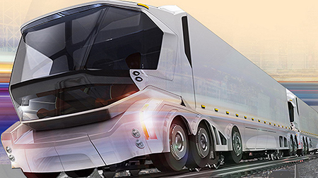 Дизайнеры Китая разработали концепт грузовика-поезда для ж/д и автоперевозок