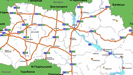 Украина опубликовала маршруты транзита российских грузовиков (Карта)
