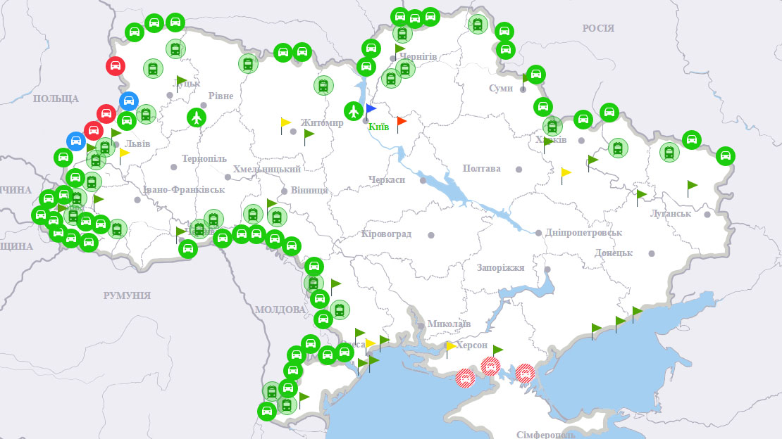 Госпогранслужба Украины запустила новый сервис с информацией о загруженности пунктов пропуска
