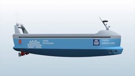 Норвегия планирует создать беспилотное электрическое грузовое судно