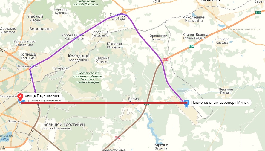 Из Минска в аэропорт хотят построить короткую дорогу